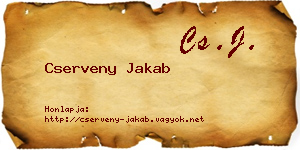 Cserveny Jakab névjegykártya